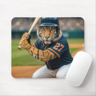 Tigerbasebollspelare upp till slag musmatta