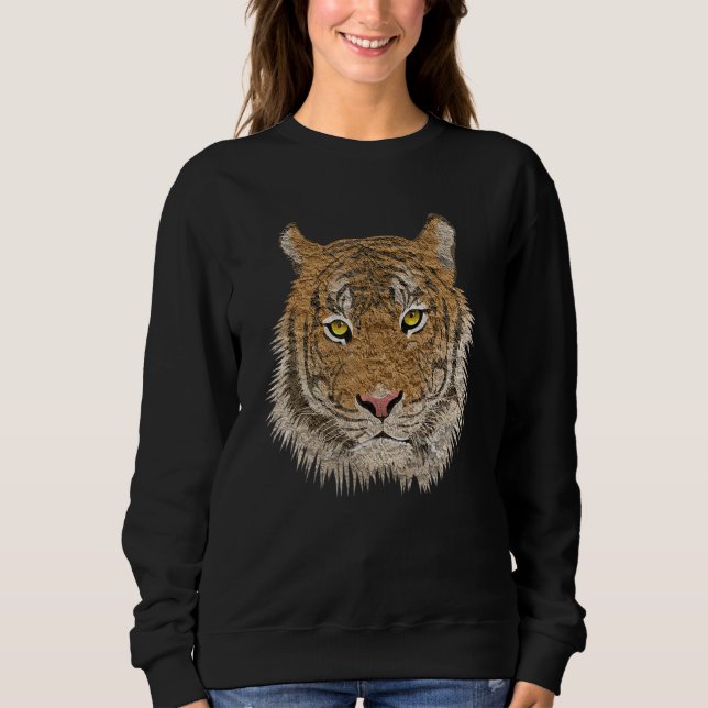 Tigerbevarande Vintage Design T Shirt (Framsida)