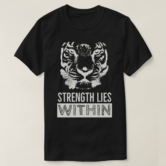 Tigerbildens styrka för att visa rörelse t shirt (Design framsida)