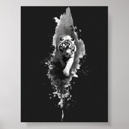 Tigerbläckstänkt Konstaffisch Mörk Poster