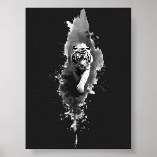 Tigerbläckstänkt Konstaffisch Mörk Poster