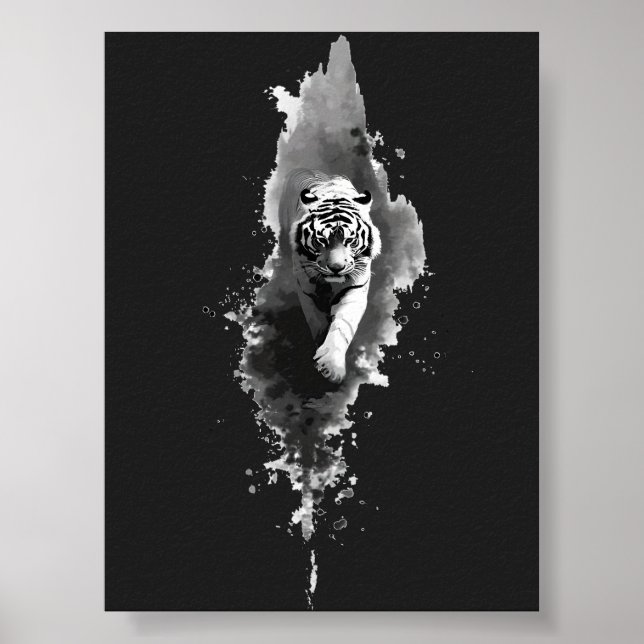 Tigerbläckstänkt Konstaffisch Mörk Poster (Framsidan)