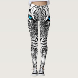 Tigerblått synar dekoren på leggings