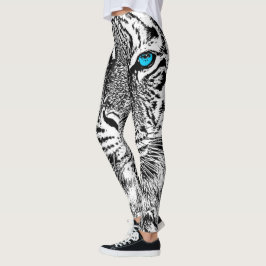 Tigerblått synar dekoren på leggings