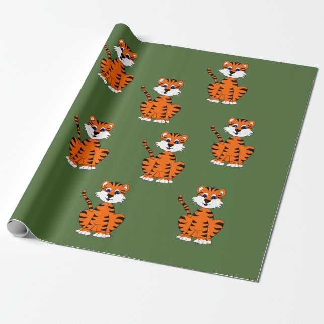 Tigerdesign som slår in papper presentpapper (Utrullad)