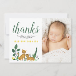 Tigerdjungel | Tack | Baby Shower Fotokort Inbjudningar
