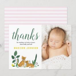 Tigerdjungel | Tack | Baby Shower Fotokort Inbjudningar