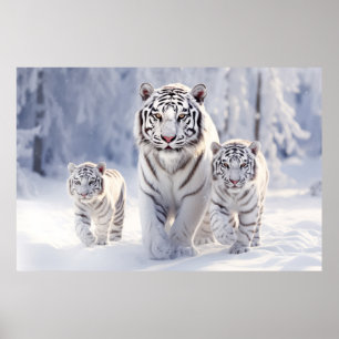 Tigerdjursfamiljen som vill ha ut naturen poster