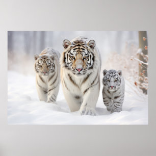Tigerdjursfamiljen som vill ha ut naturen poster