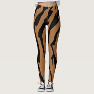 Tigerfellmönster Abstraka Linjer Djur Ränder Leggings