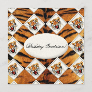 Tigerfödelsedaginbjudan Inbjudningar