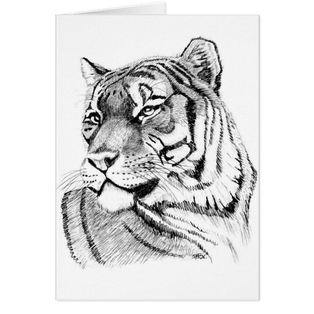 Tigerfödelsedagkort Hälsningskort (Framsidan)