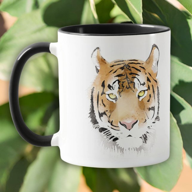 Tigerg huvud akvarell teckning mugg (Skapare uppladdad)