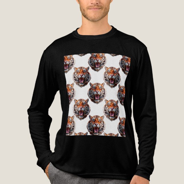Tigerg huvudmönsterdesign - Vit   T Shirt (Framsida)
