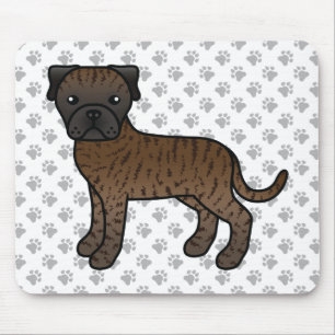 Tigerg Strellad Bullmastiff Söt Tecknad Hund Musmatta