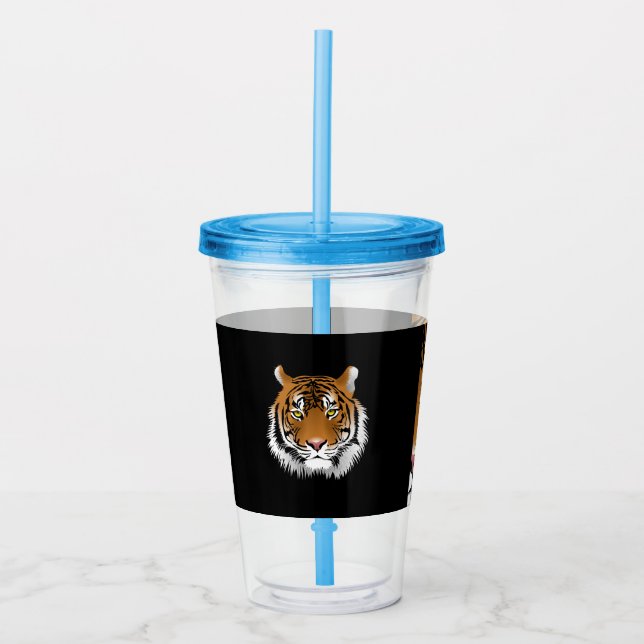 Tigergesicht Akryl Tumbler Take Away Mugg (Framsida)