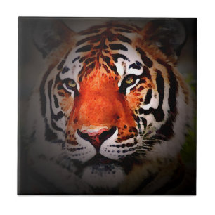 Tigergesicht Motivationskonst Kakelplatta