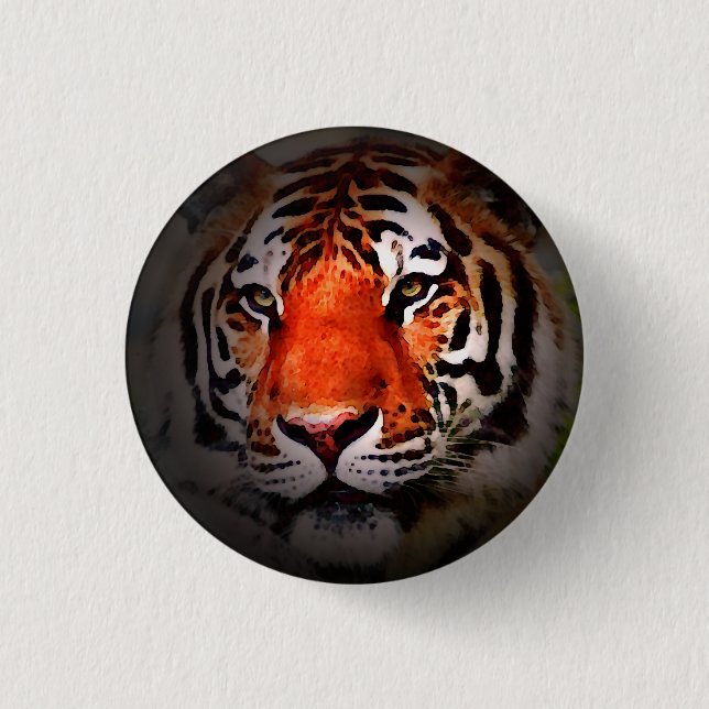 Tigergesicht Motiverande Konstverk Knapp (Framsida)