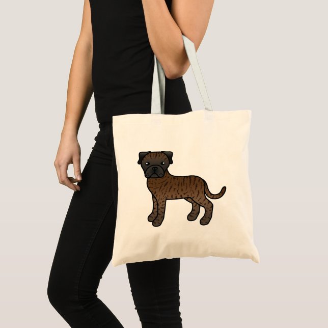 Tigerglad Bullmastiff Tecknad Hund Tygkasse (Framsida (produkt))