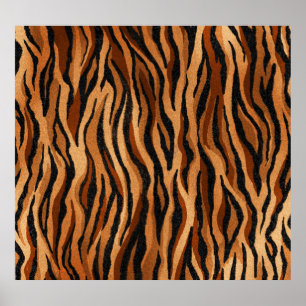 Tigerhud: handdragen sömlös mönster. poster