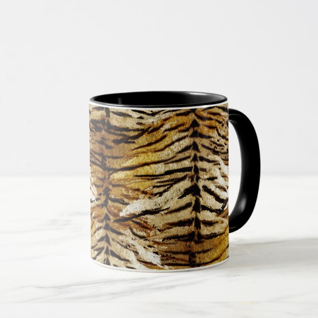 Tigerhud, snyggt, tiger, stripe, djurtryck. mugg (Framsida höger)