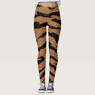 Tigerhudsmönster Abstrakt Linjer Djur Ränder Leggings
