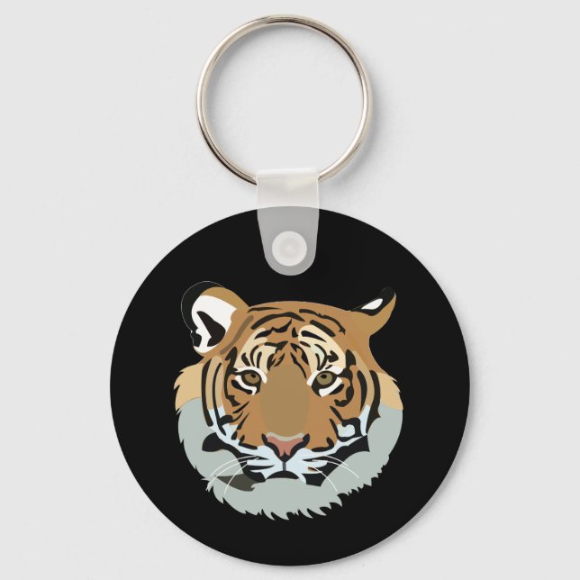 Tigerhuvud ansikte Vilda djur Tiger Nyckelring (Framsida)
