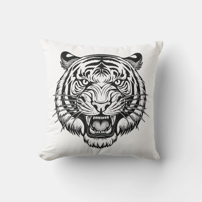 tigerhuvud kudde (Framsida)