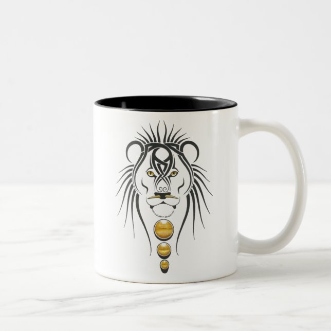 tigerhuvud tvåtonad keramisk mugg (Höger)