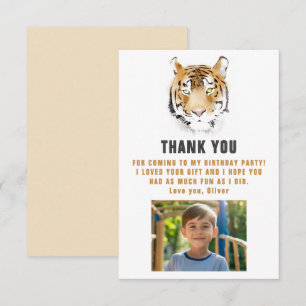 Tigerhuvud Vattenfärg Födelsedagsfoto Tack Kort