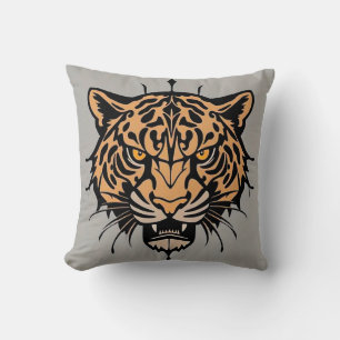Tigerhuvudillustration Kudde