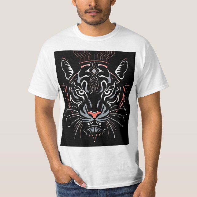 Tigerhuvudillustration T Shirt (Framsida)