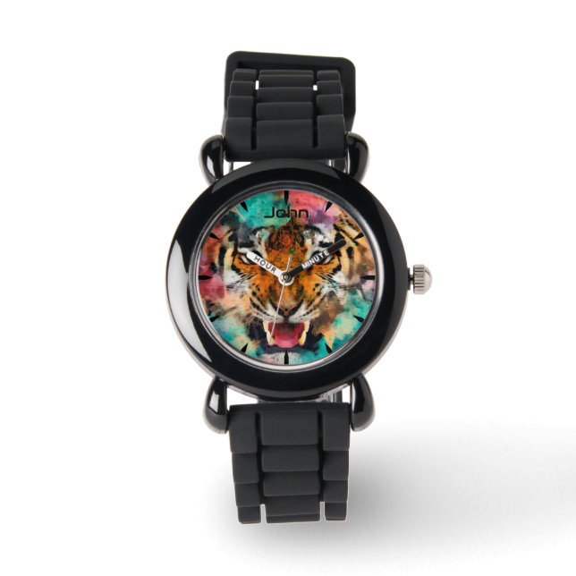 Tigerhuvudmonogram Armbandsur (Framsida)
