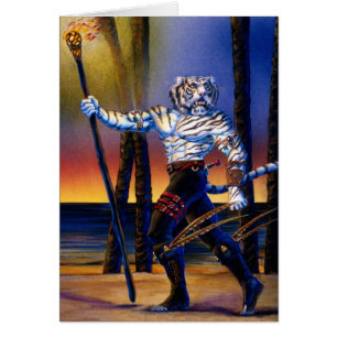 Tigerian Werecat Scout Hälsningskort