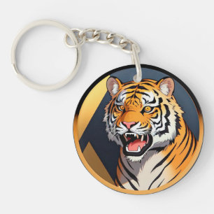 Tigerillustration med intensivt uttryck