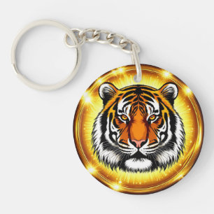 Tigerillustration med intensivt uttryck