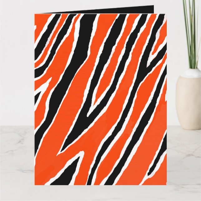 Tigerinpaketpapper - Orange/Svart Kort (Framsida)