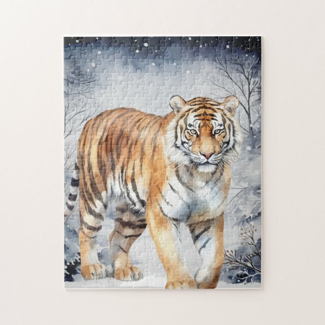 Tigerjakt nattetid pussel (Vertikal)