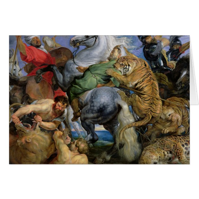 Tigerjakten, c.1616 hälsningskort (Framsidan Horizontal)