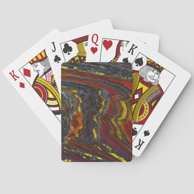 Tigerjärn i rött, gult, blått casinokort (Baksidan)