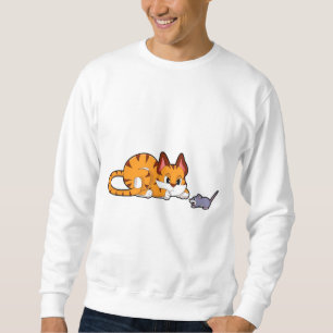 Tigerkatt med mus lång ärmad tröja