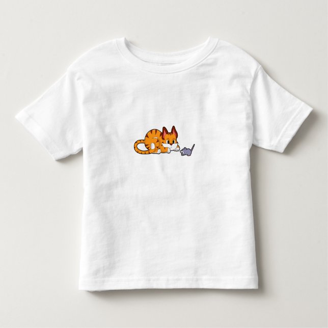 Tigerkatt med mus t shirt (Framsida)