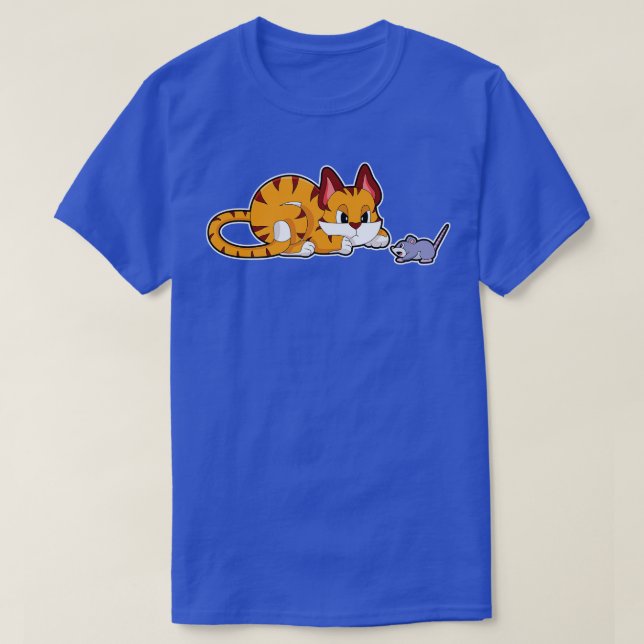 Tigerkatt med mus t shirt (Design framsida)