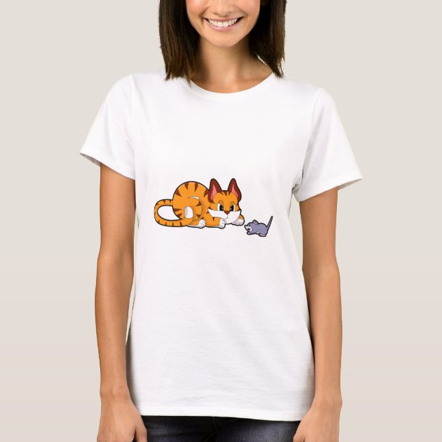 Tigerkatt med mus t shirt (Framsida)