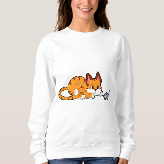 Tigerkatt med mus t shirt (Framsida)