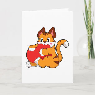 Tigerkatt på kärlek med hjärta.PNG Kort