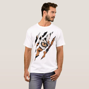 Tigerklo som rivas sönder till och med t shirt