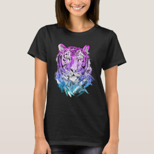 Tigerkonst djur älskare färgat djur t shirt
