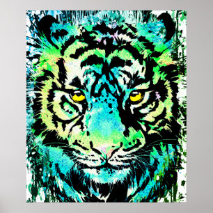 Tigerkonst Poster - Öga med färgämnen