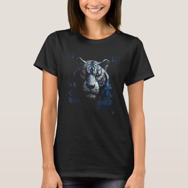 Tigerkonst  Zoo djur Tiger 17 T Shirt (Framsida)